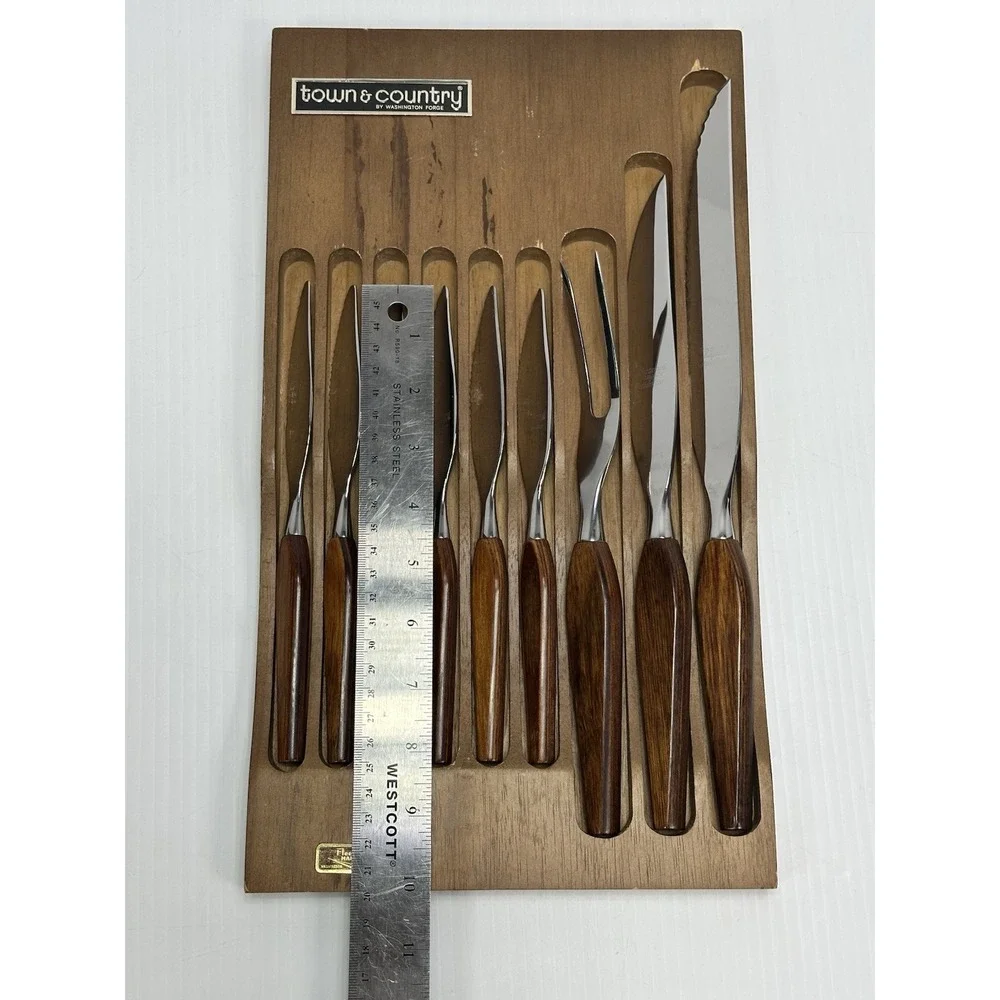 VTG Town & Country Washington Forge‎ Fleetwood Handle Serrated Knife Carving Set